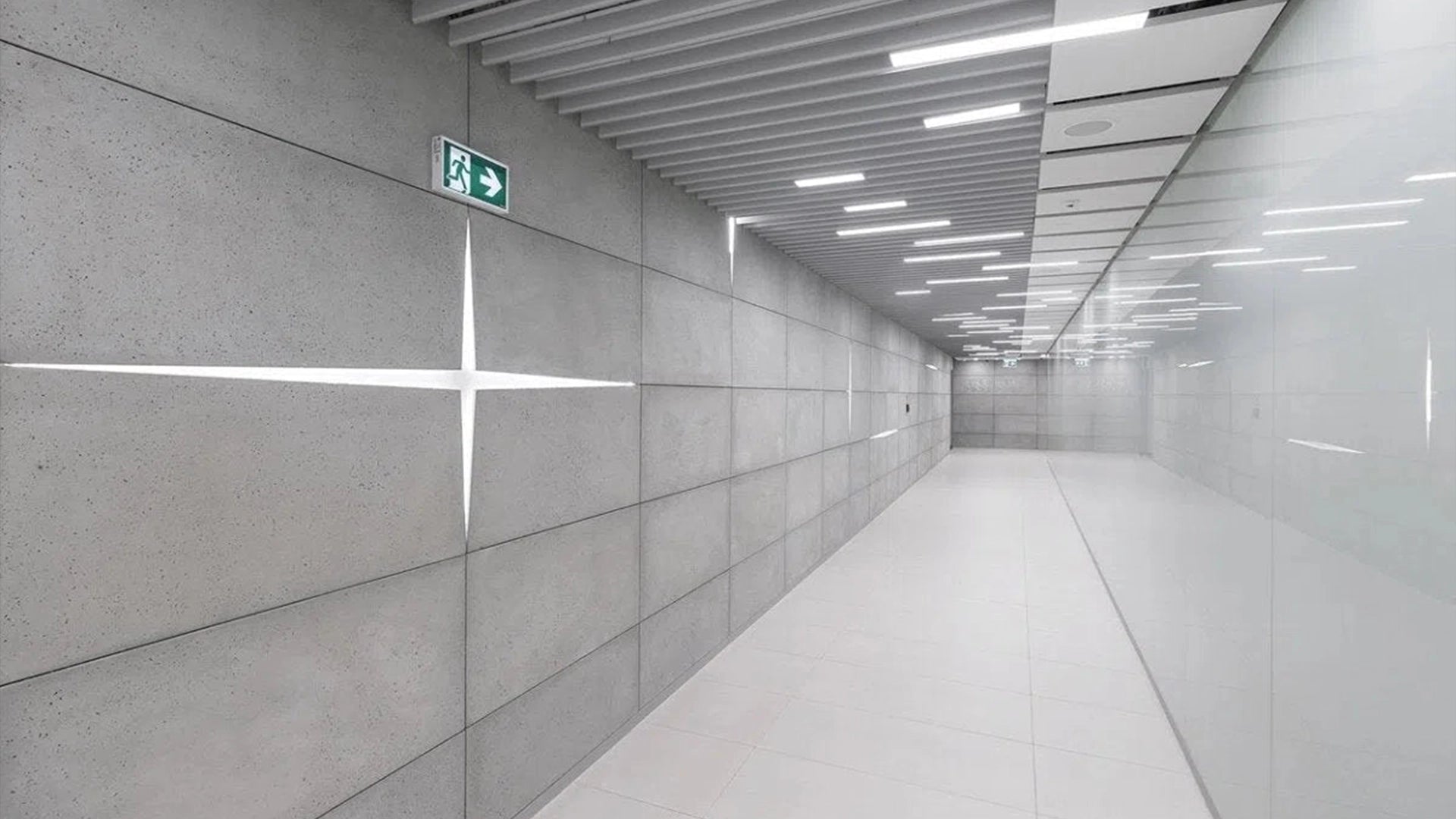 Decorative Industrial Concrete Wall Panel in hallway interior